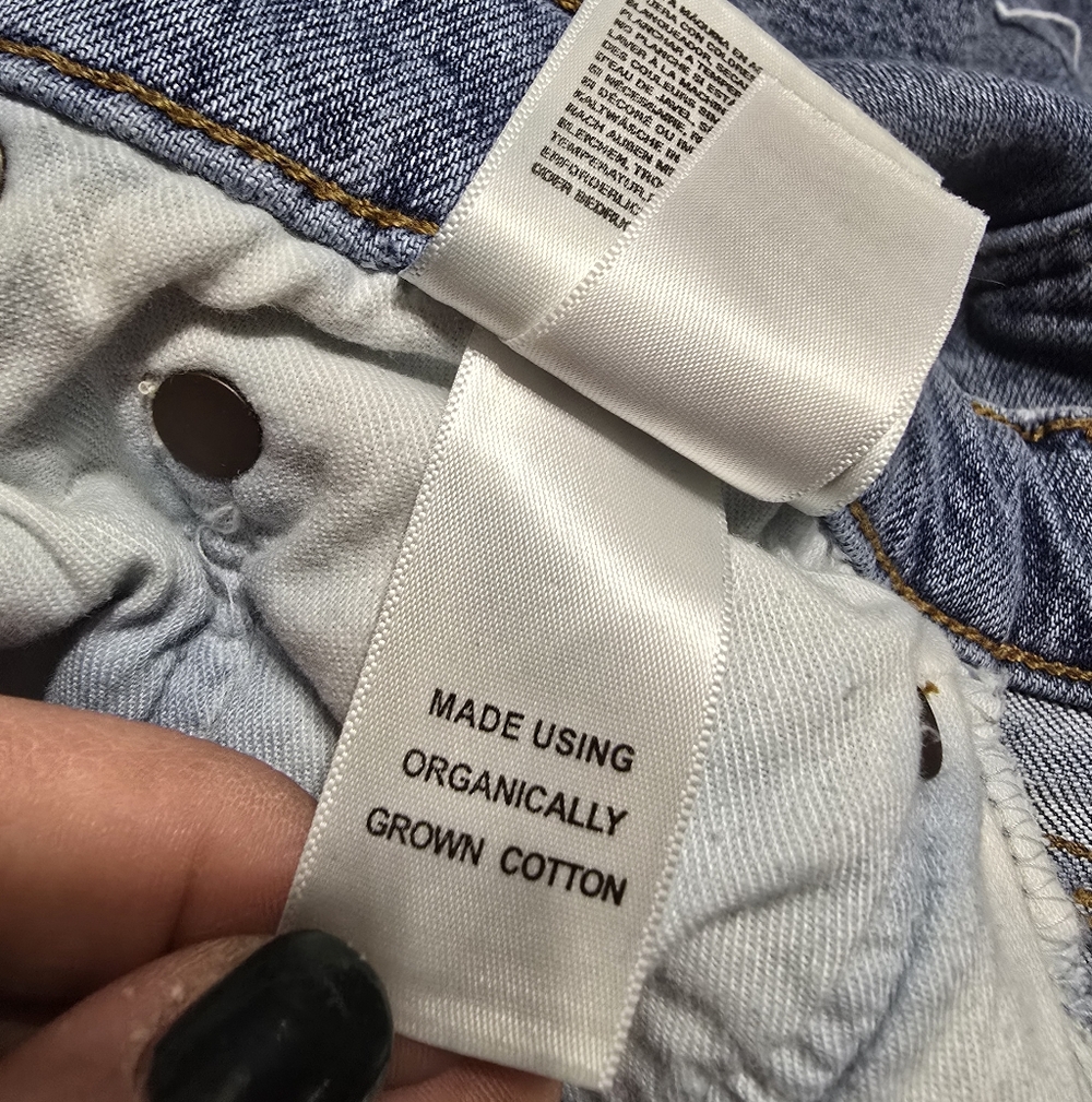 AGOLDE Riley High Rise Straight Crop, Button-Fly, Medium Destructed Wash, EUC! - Picture 13 of 13